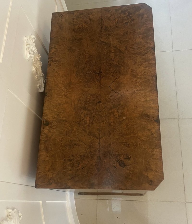 Antique Victorian Outstanding Quality Burr Walnut Chest of Four Drawers - Image 8